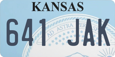 KS license plate 641JAK
