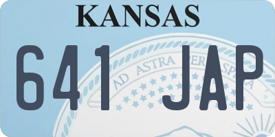 KS license plate 641JAP