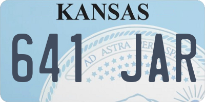 KS license plate 641JAR
