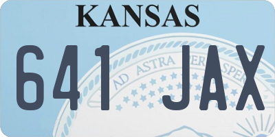 KS license plate 641JAX