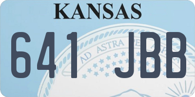 KS license plate 641JBB