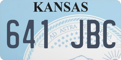 KS license plate 641JBC