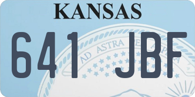 KS license plate 641JBF