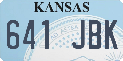 KS license plate 641JBK