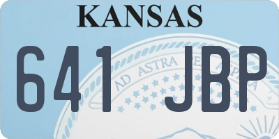 KS license plate 641JBP