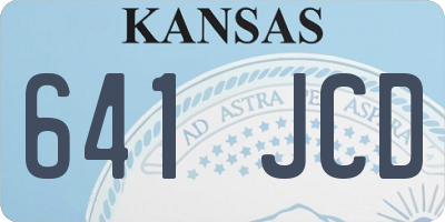 KS license plate 641JCD