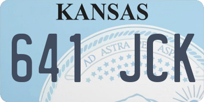 KS license plate 641JCK