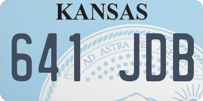 KS license plate 641JDB