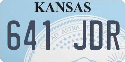 KS license plate 641JDR