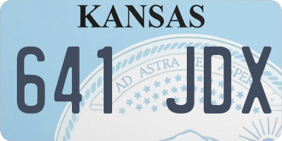 KS license plate 641JDX