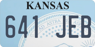 KS license plate 641JEB