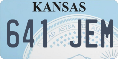 KS license plate 641JEM