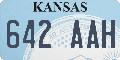 KS license plate 642AAH
