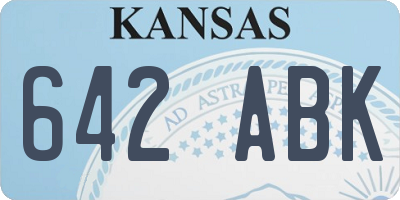 KS license plate 642ABK