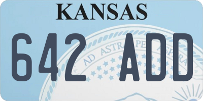 KS license plate 642ADD