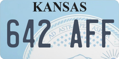 KS license plate 642AFF