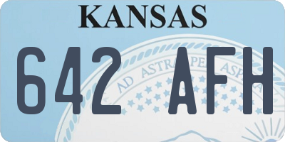 KS license plate 642AFH