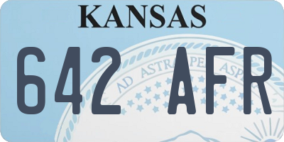KS license plate 642AFR