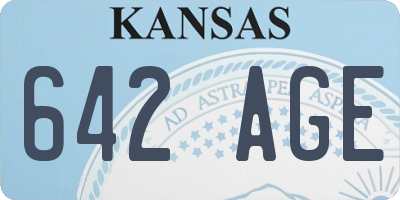 KS license plate 642AGE