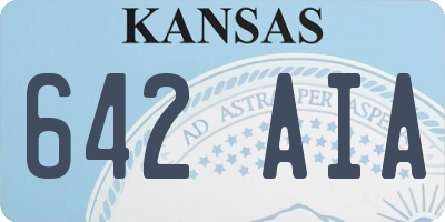 KS license plate 642AIA