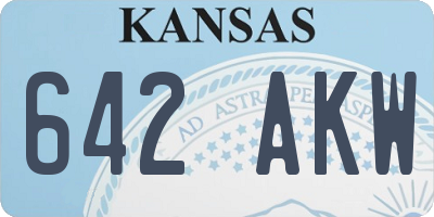 KS license plate 642AKW