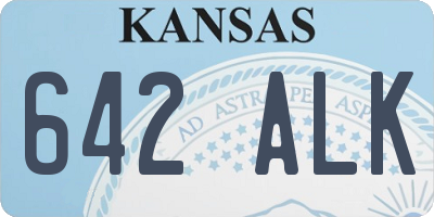 KS license plate 642ALK
