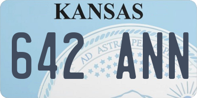 KS license plate 642ANN