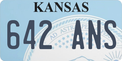 KS license plate 642ANS