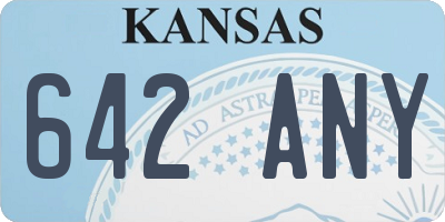 KS license plate 642ANY