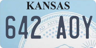 KS license plate 642AOY
