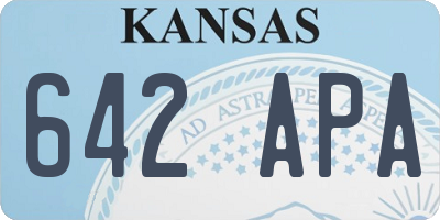 KS license plate 642APA