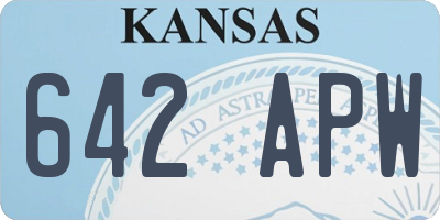 KS license plate 642APW