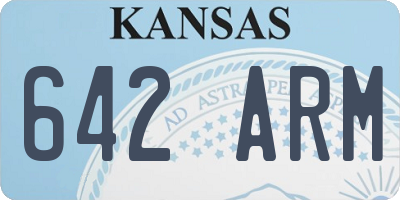 KS license plate 642ARM