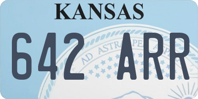 KS license plate 642ARR
