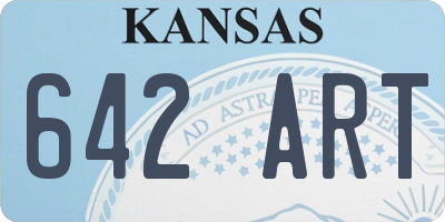 KS license plate 642ART