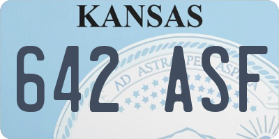 KS license plate 642ASF