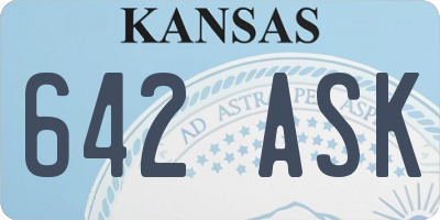 KS license plate 642ASK