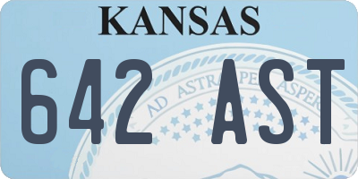 KS license plate 642AST