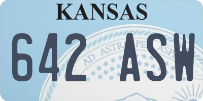 KS license plate 642ASW