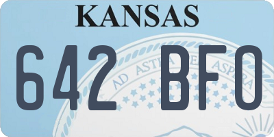 KS license plate 642BFO