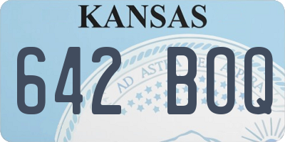 KS license plate 642BOQ