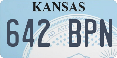 KS license plate 642BPN