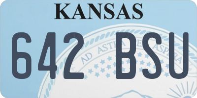 KS license plate 642BSU