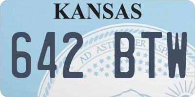 KS license plate 642BTW