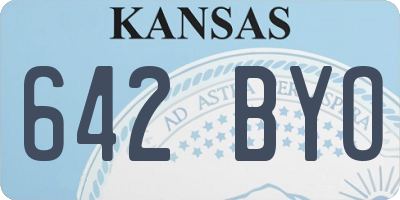 KS license plate 642BYO