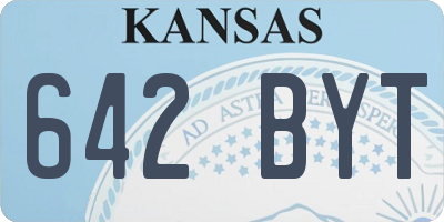 KS license plate 642BYT