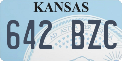 KS license plate 642BZC