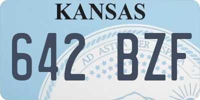 KS license plate 642BZF