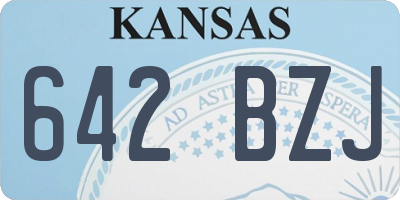 KS license plate 642BZJ