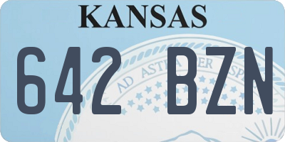 KS license plate 642BZN